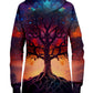 Sunset Fractal Tree Hoodie Dress, Yantrart Design, | iEDM