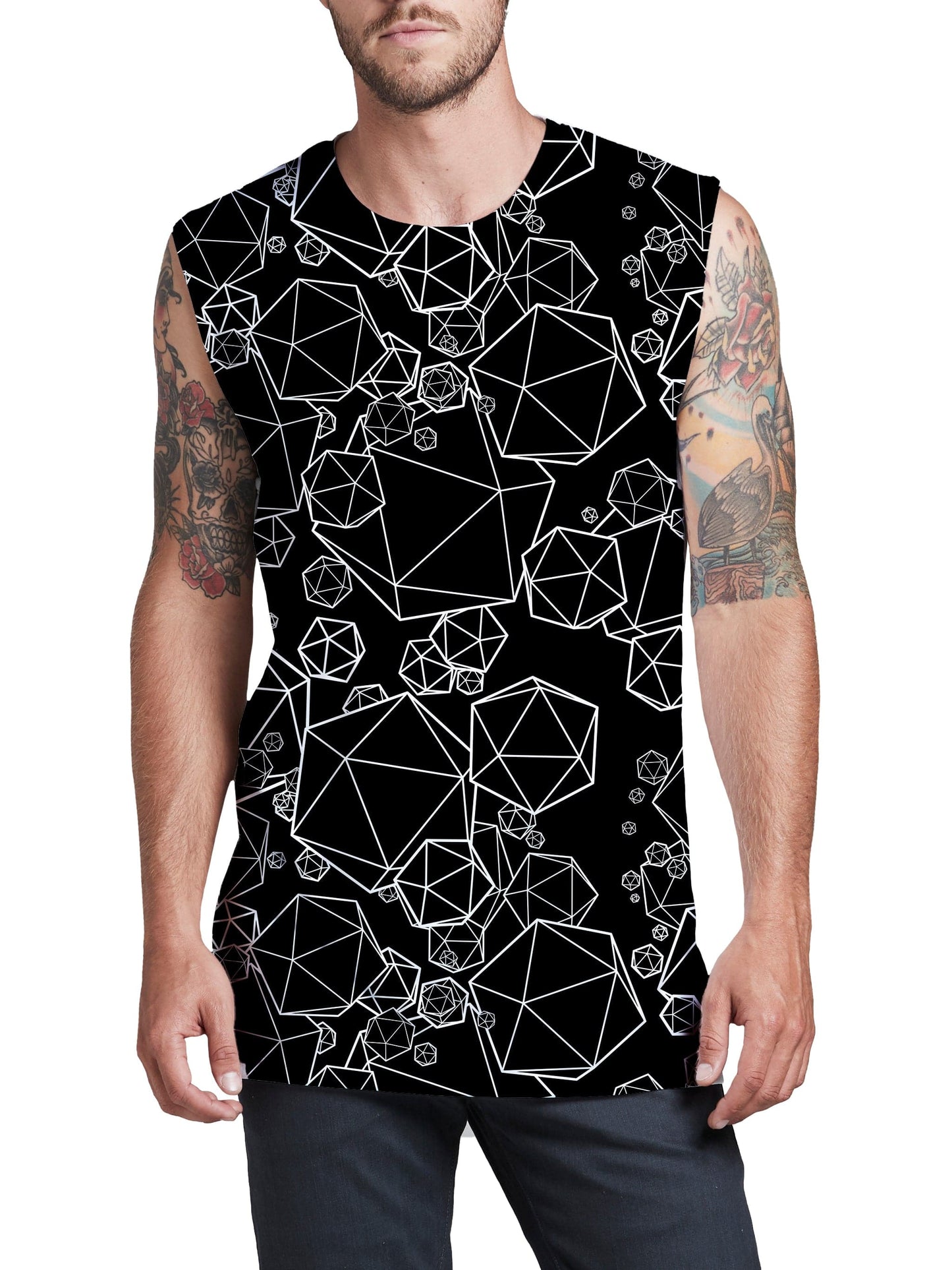Icosahedron Madness Black Men's Muscle Tank, Yantrart Design, | iEDM