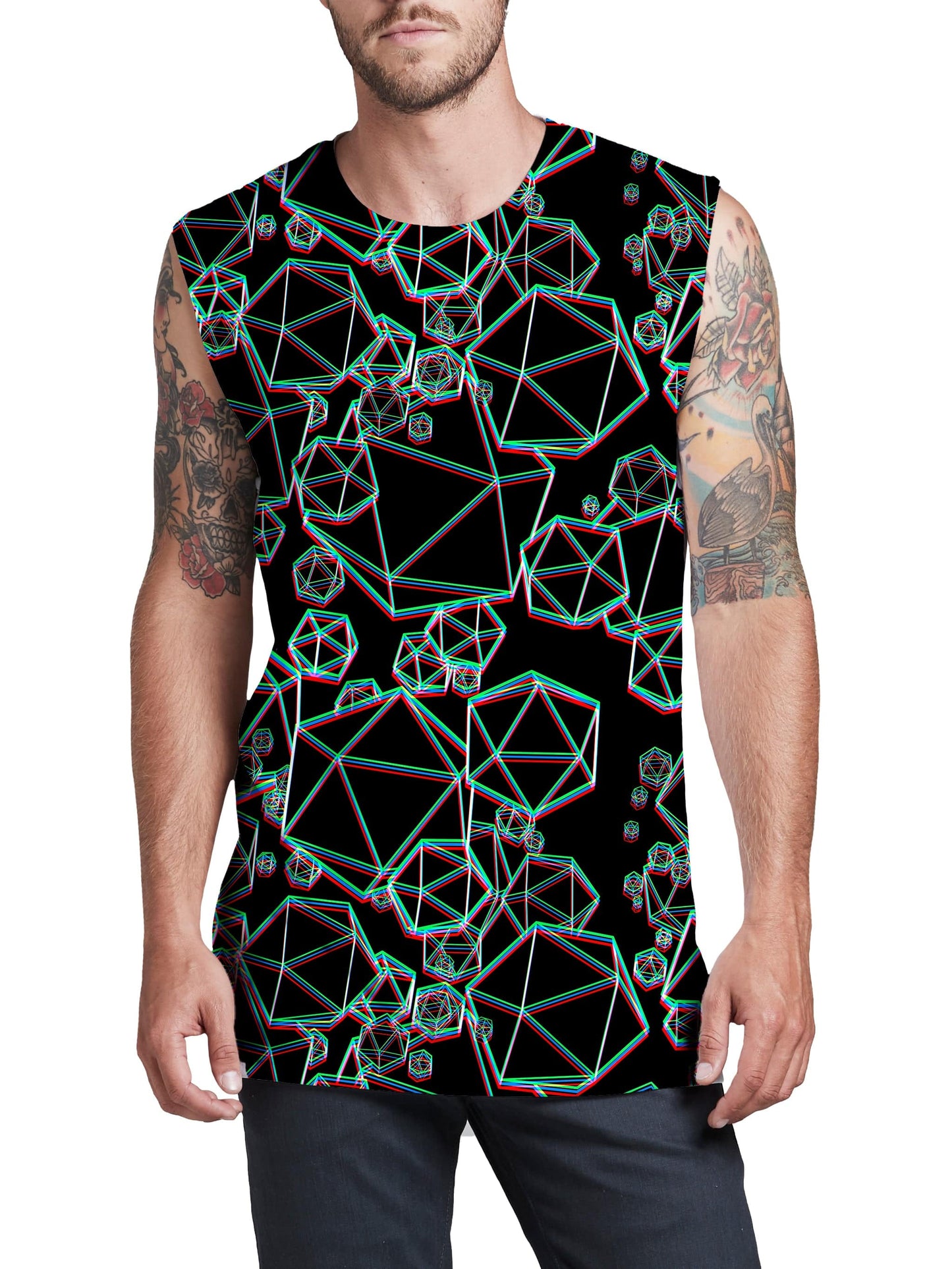 Icosahedron Madness Glitch Men's Muscle Tank, Yantrart Design, | iEDM