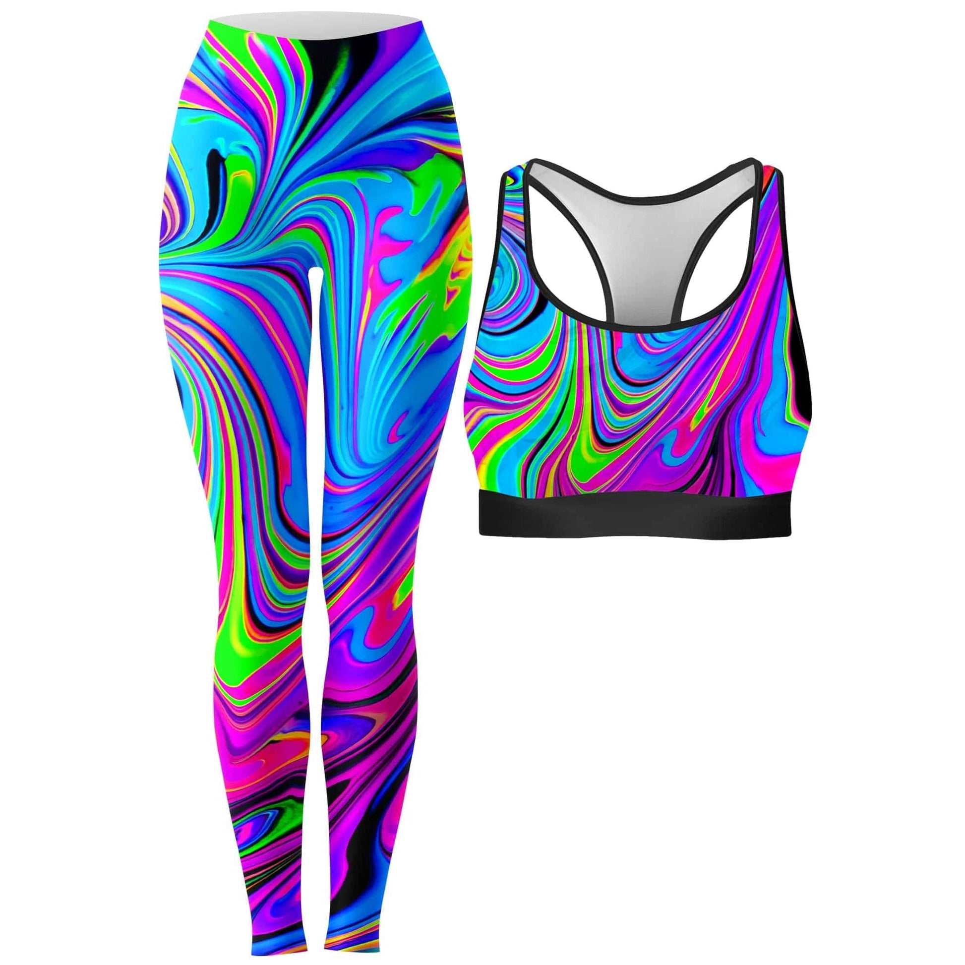 Cosmic Flow Rave Bra and Leggings Combo, Psychedelic Pourhouse, | iEDM