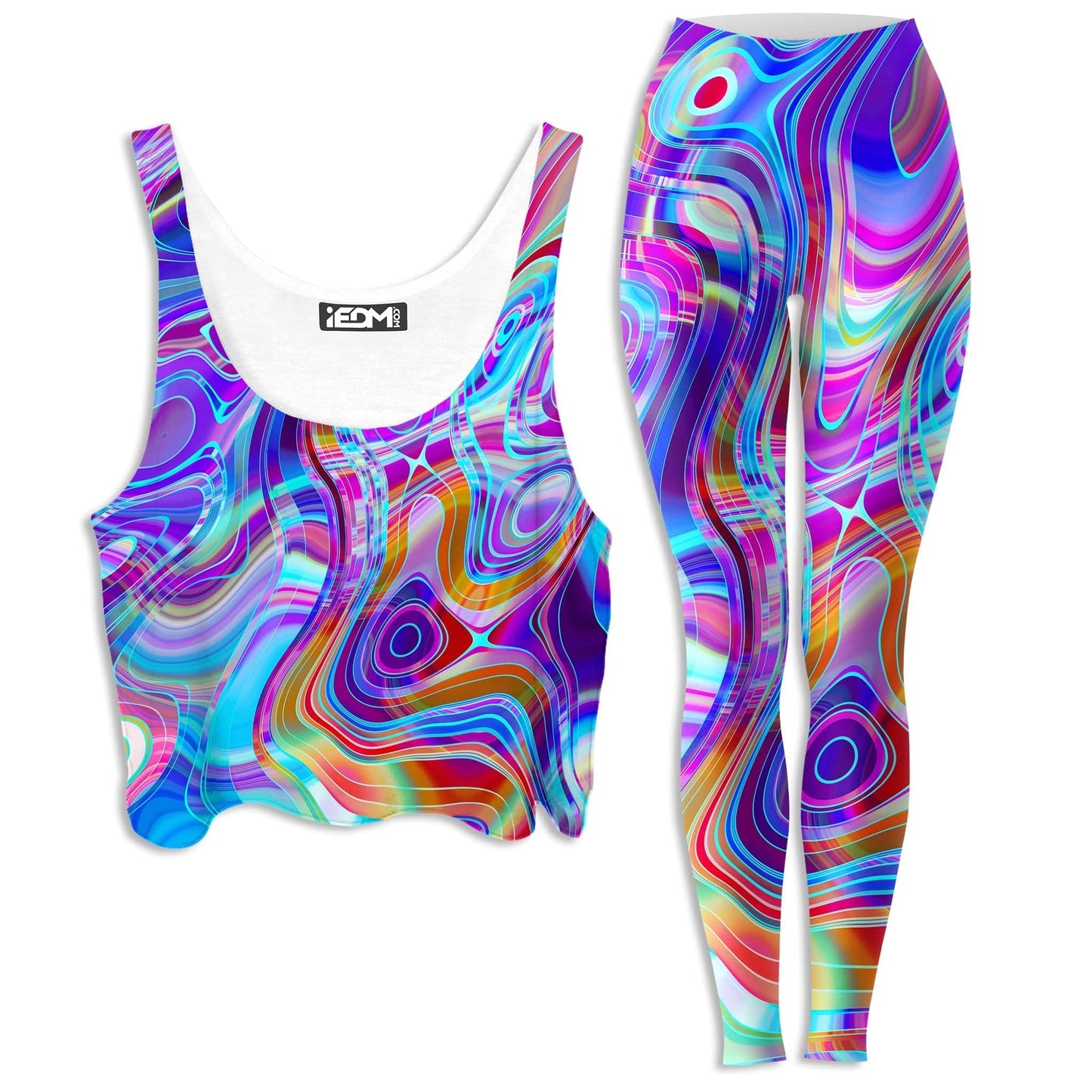 Aqua Realm Crop Top and Leggings Combo, Art Design Works, | iEDM