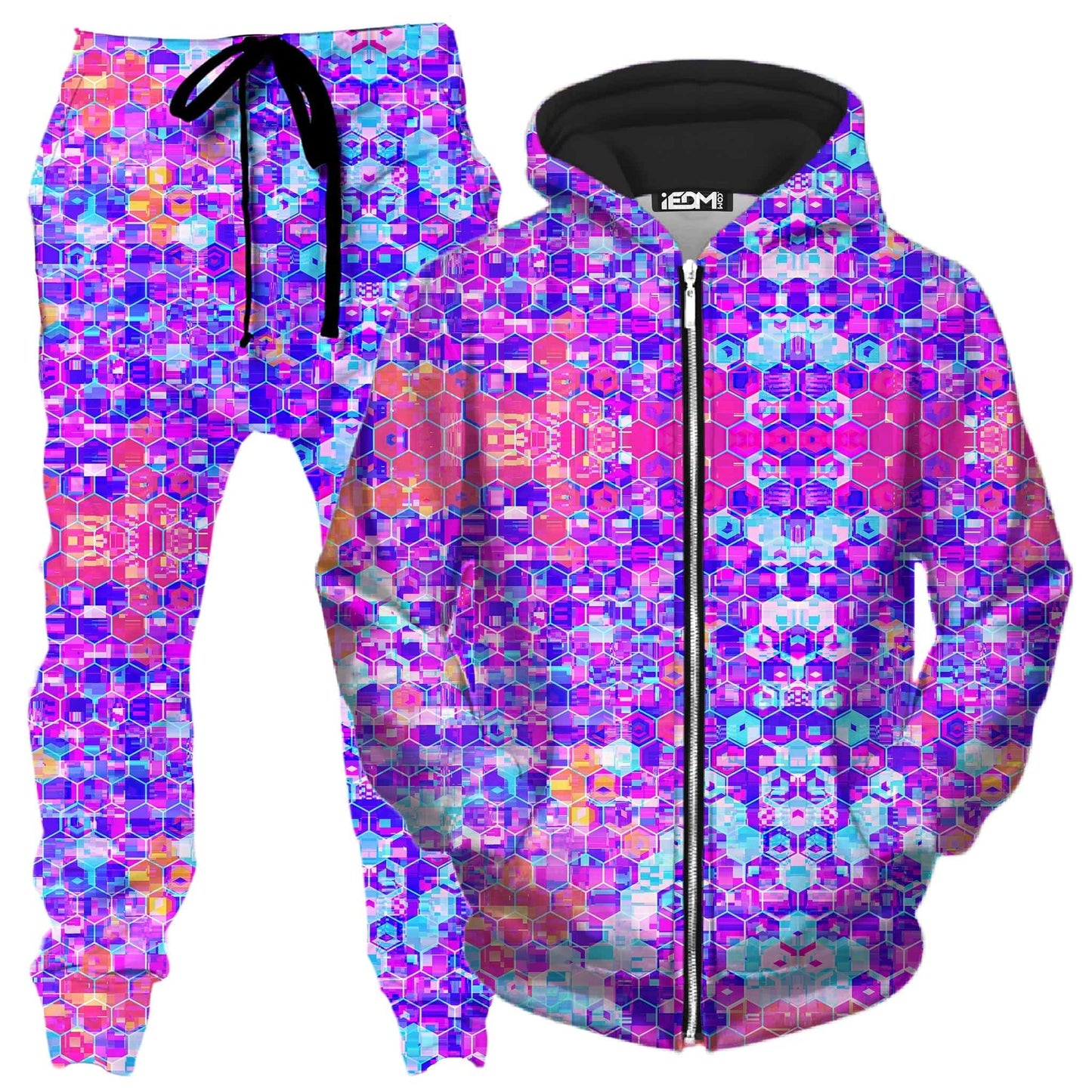 Blocks Of Life Zip-Up Hoodie and Joggers Combo, Art Design Works, | iEDM