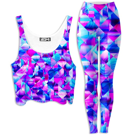 Blossom Trippy Crop Top and Leggings Combo, Art Design Works, | iEDM