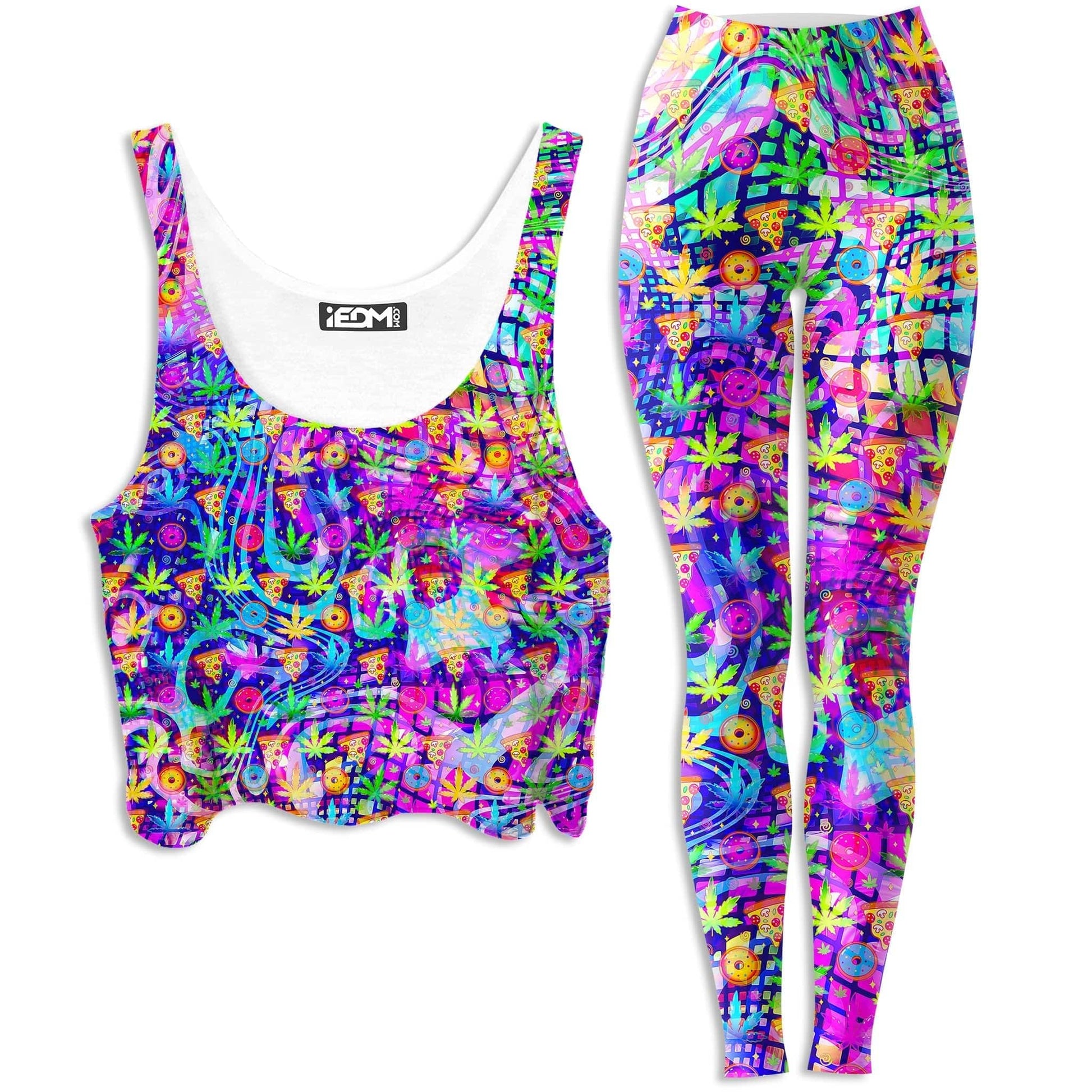 Dreamin Of Munchies Crop Top and Leggings Combo, Art Design Works, | iEDM