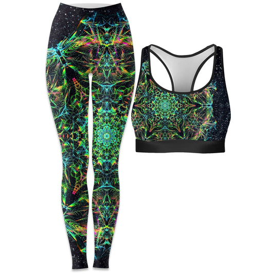 Green Prism Rave Bra and Leggings Combo, Art Design Works, | iEDM