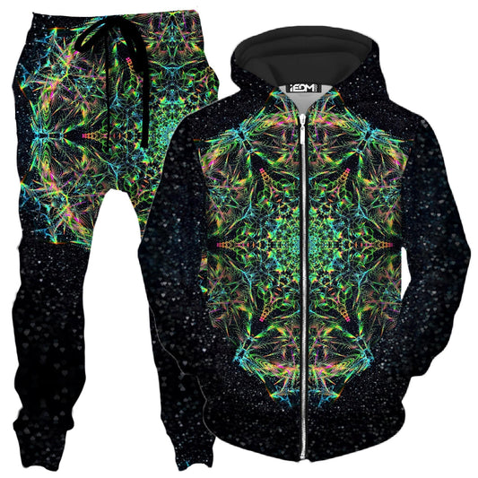 Green Prism Zip-Up Hoodie and Joggers Combo, Art Design Works, | iEDM
