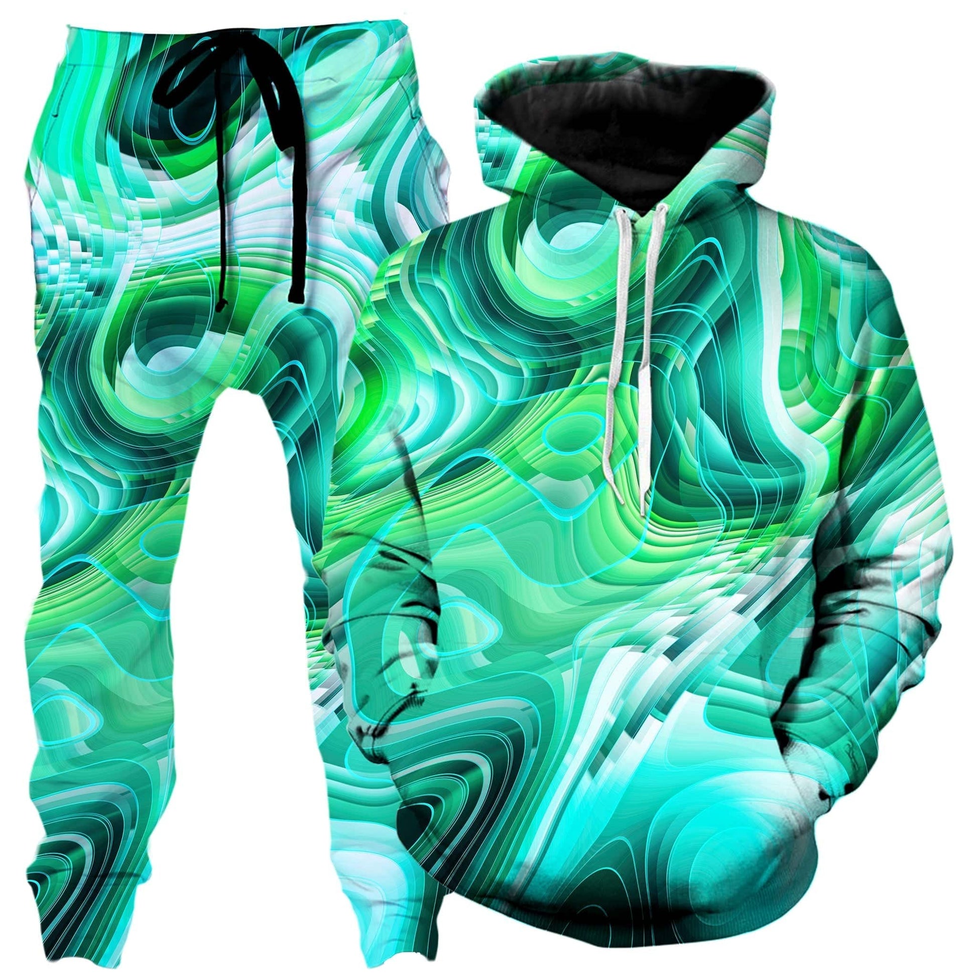 Green Schism Hoodie and Joggers Combo, Art Design Works, | iEDM