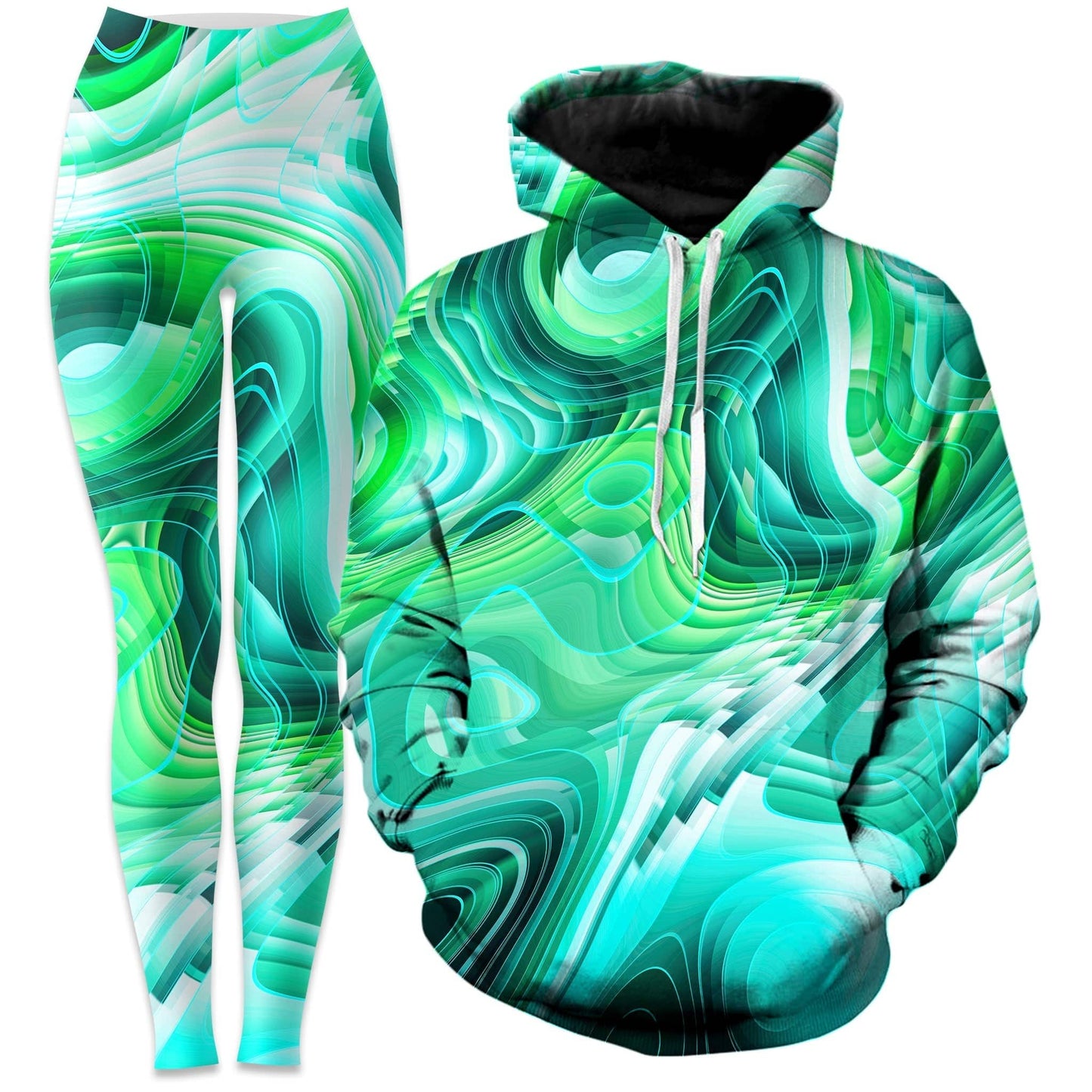 Green Schism Hoodie and Leggings Combo, Art Design Works, | iEDM