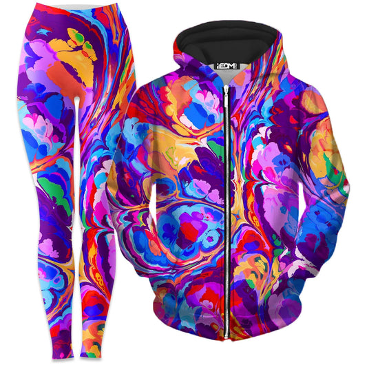 Overflow Zip-Up Hoodie and Leggings Combo, Art Design Works, | iEDM
