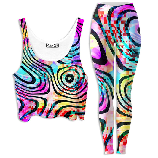 Psytrance Crop Top and Leggings Combo, Art Design Works, | iEDM
