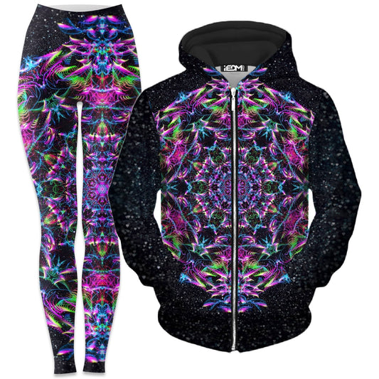Purp Geometric Zip-Up Hoodie and Leggings Combo, Art Design Works, | iEDM