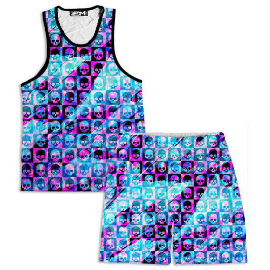 Skull Fam Blue Men's Tank and Shorts Combo, Art Design Works, | iEDM