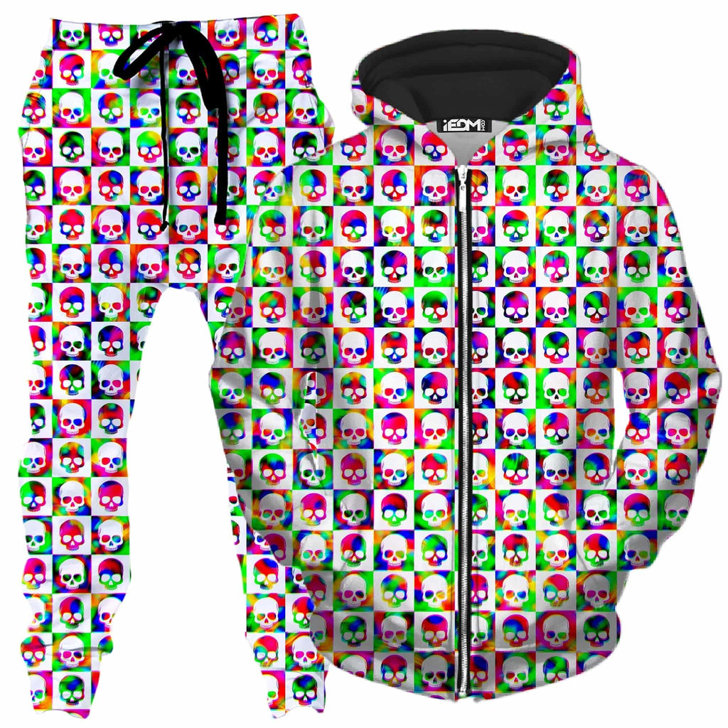 Skull Fam Green Zip-Up Hoodie and Joggers Combo, Art Design Works, | iEDM