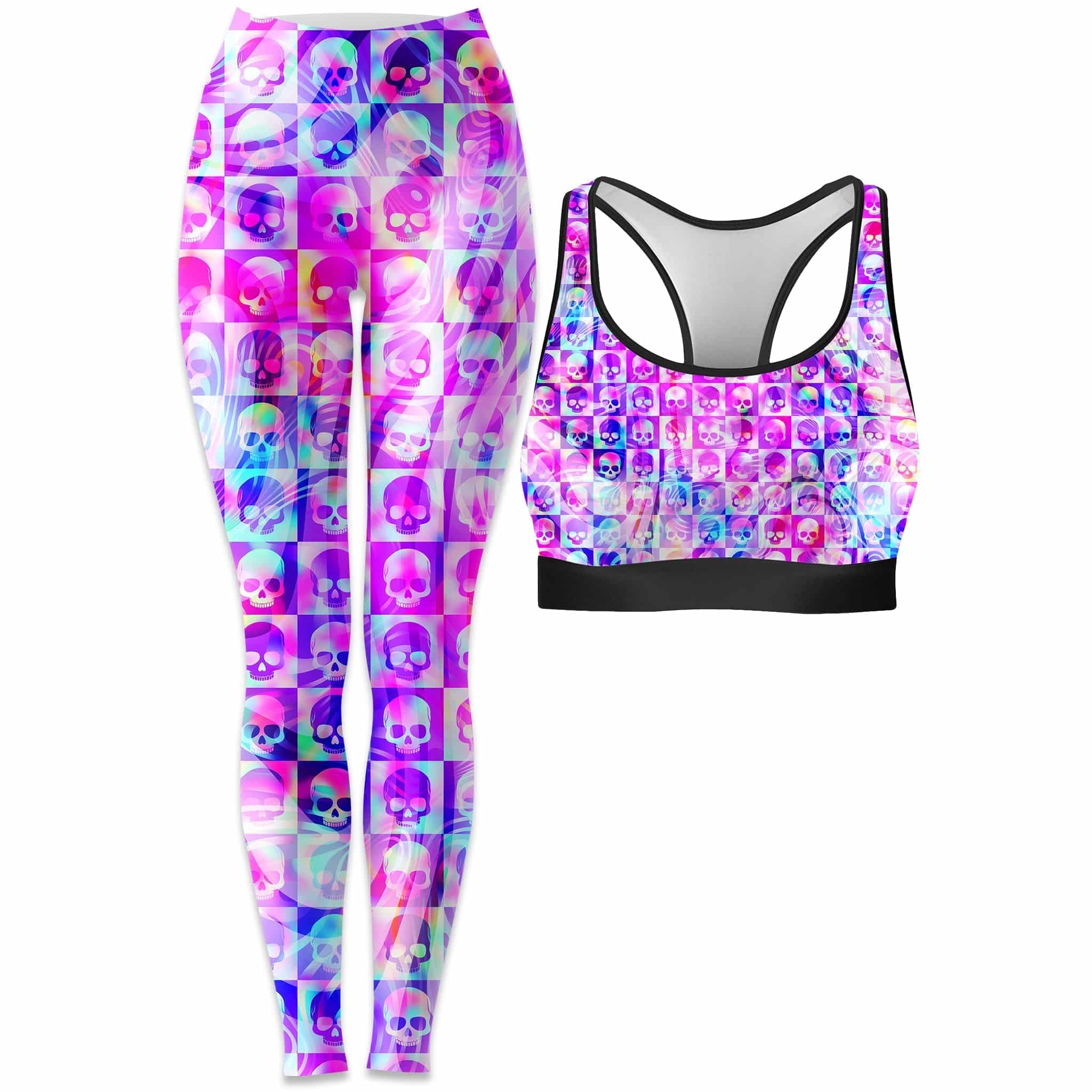 Skull Fam Pink Rave Bra and Leggings Combo
