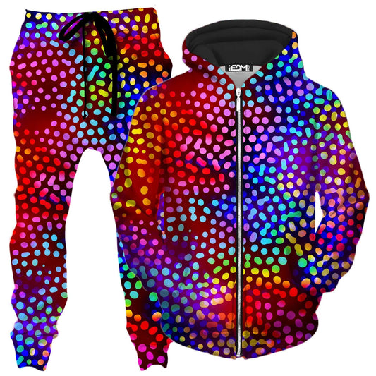 Solar Dots Zip-Up Hoodie and Joggers Combo, Art Design Works, | iEDM