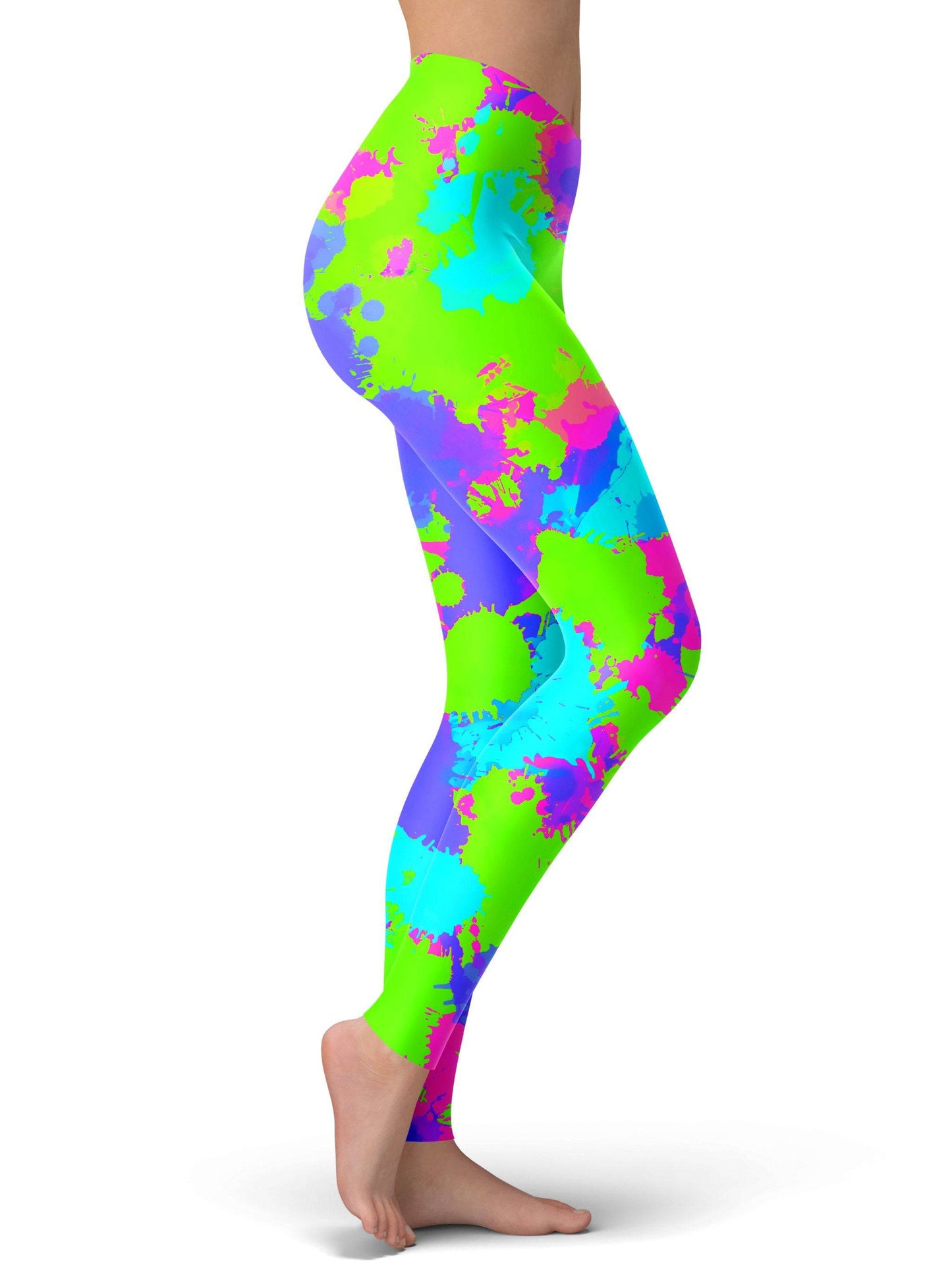 90s Neon Paint Splatter Leggings, Big Tex Funkadelic, | iEDM