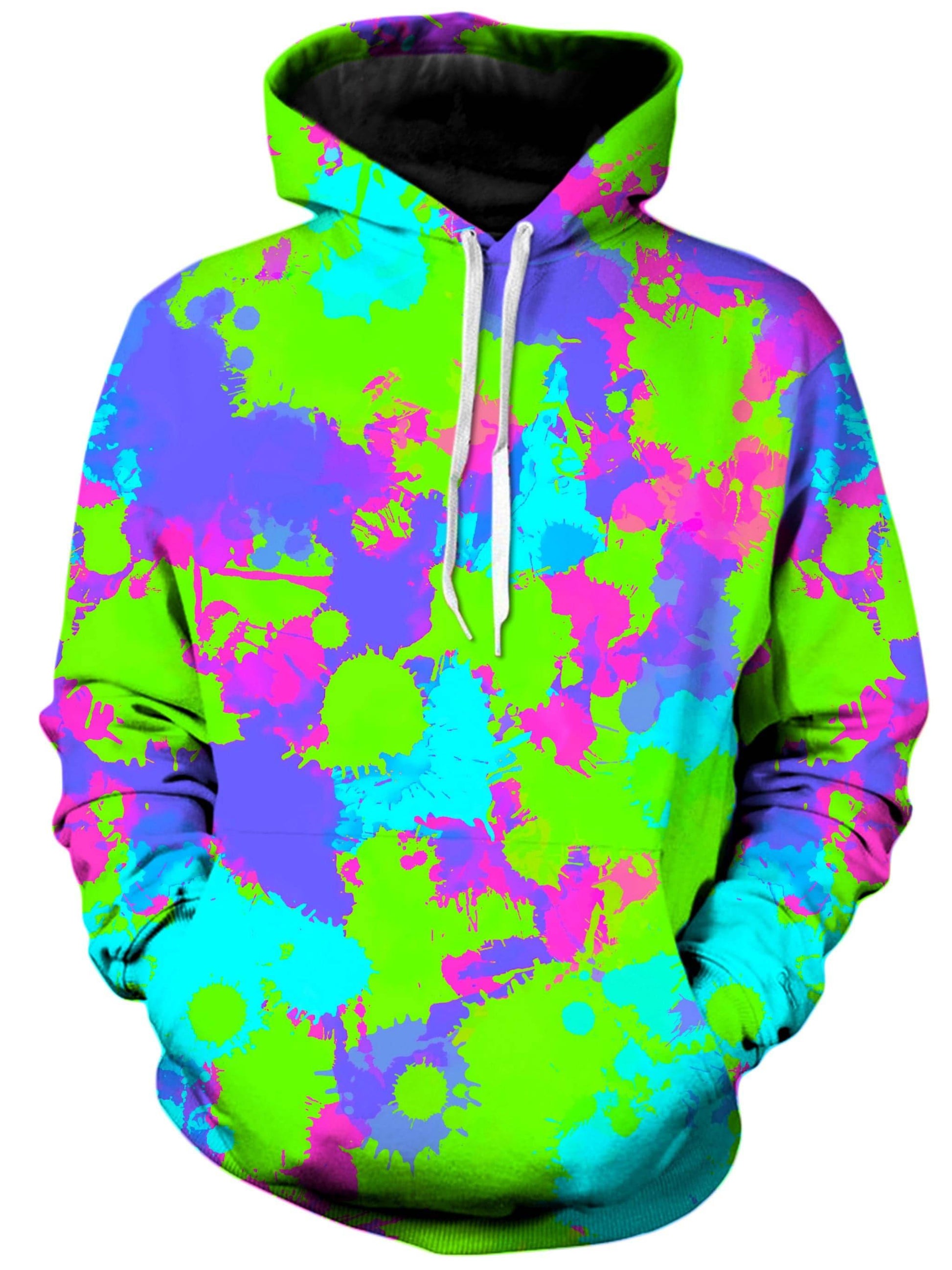Splatter Sleeve Graphic Hoodie, Multi color