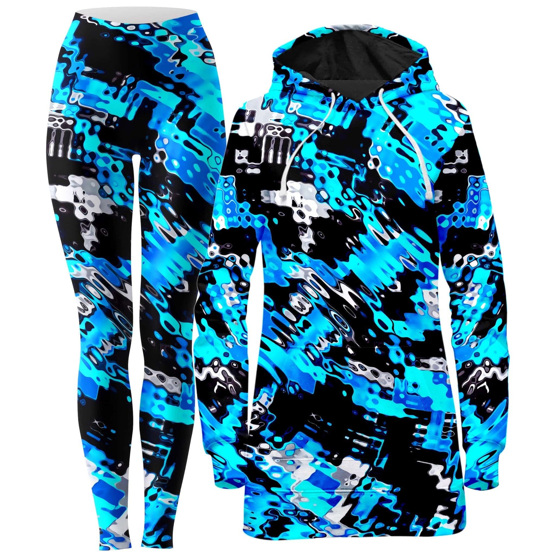 Aqua Rave Hoodie Dress and Leggings Combo, Big Tex Funkadelic, | iEDM