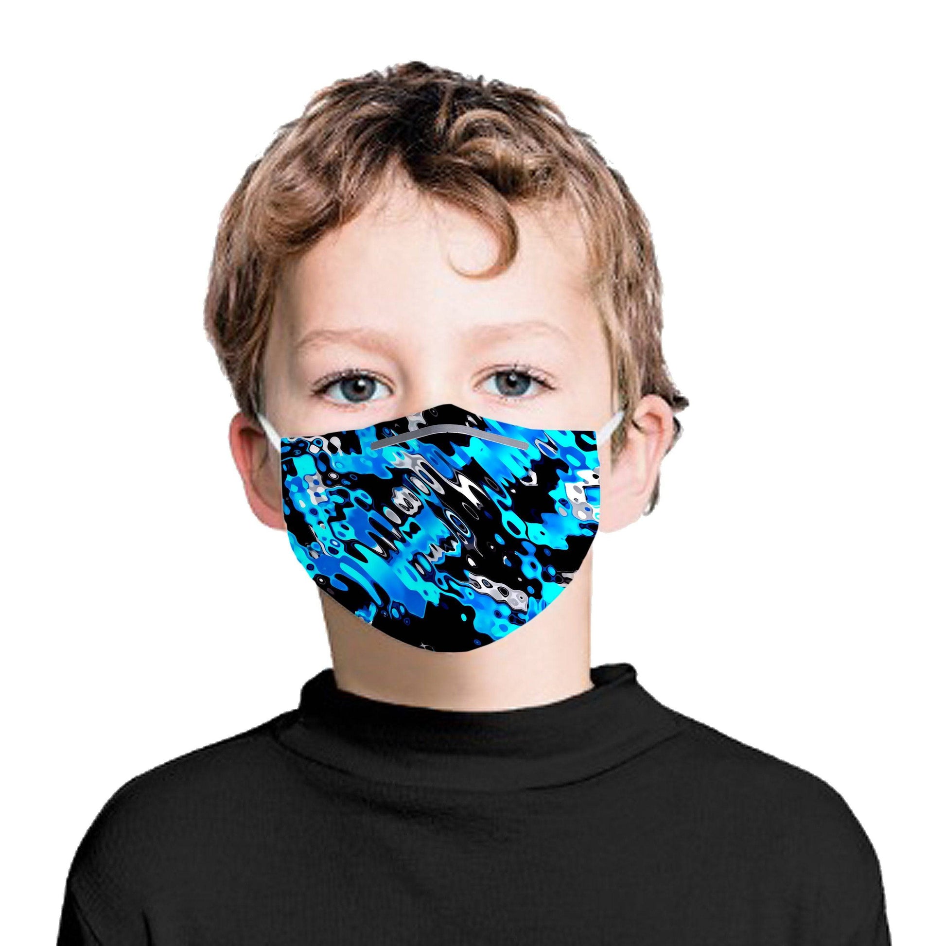 Aqua Rave Kids Face Mask With (4) PM 2.5 Carbon Inserts, Big Tex Funkadelic, | iEDM