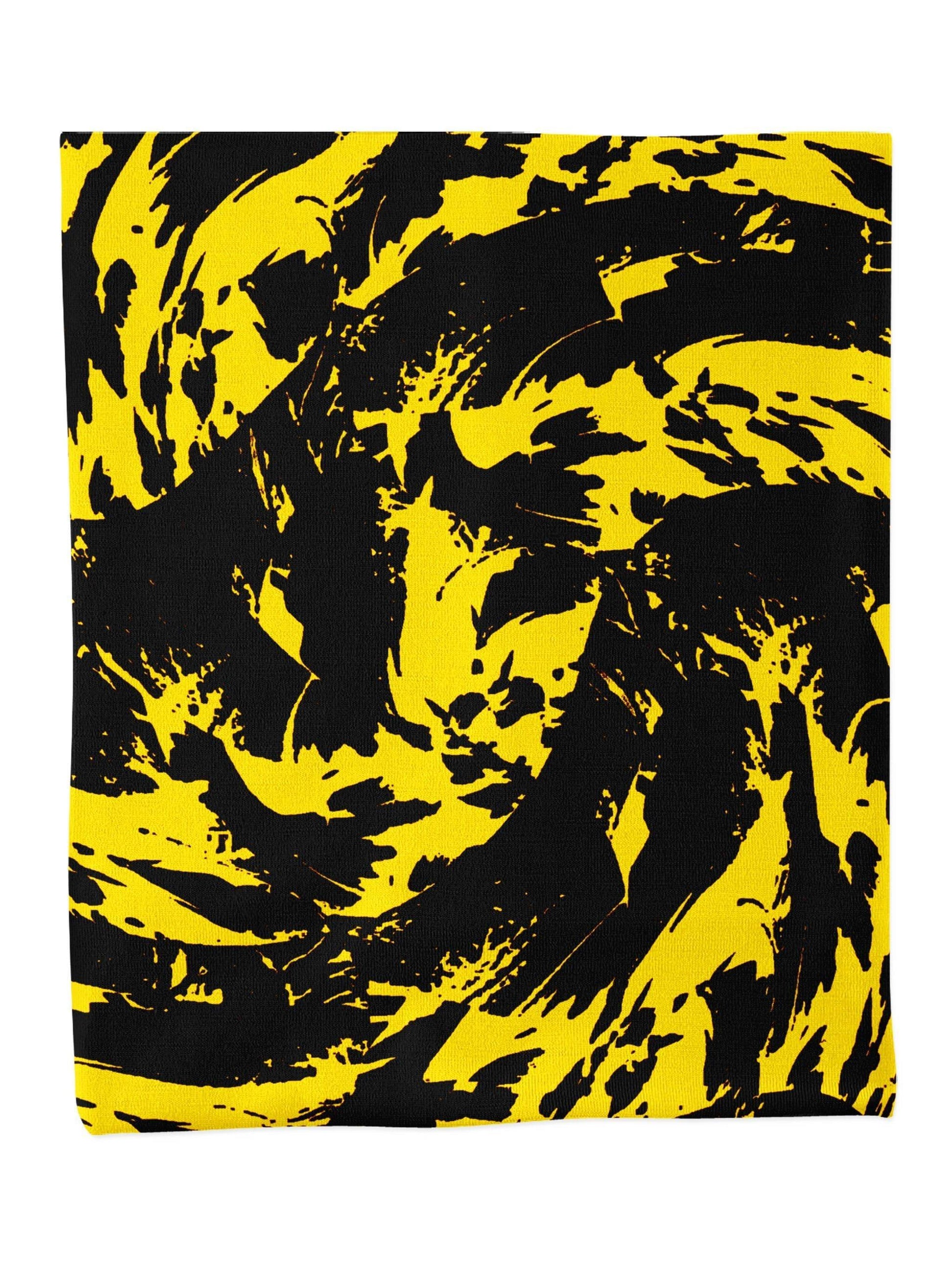 Black and Yellow Paint Splatter Bandana Mask, Big Tex Funkadelic, | iEDM