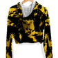 Black and Yellow Paint Splatter Fleece Crop Hoodie, Big Tex Funkadelic, | iEDM