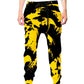 Black and Yellow Paint Splatter Hoodie and Joggers with PM 2.5 Face Mask Combo, Big Tex Funkadelic, | iEDM