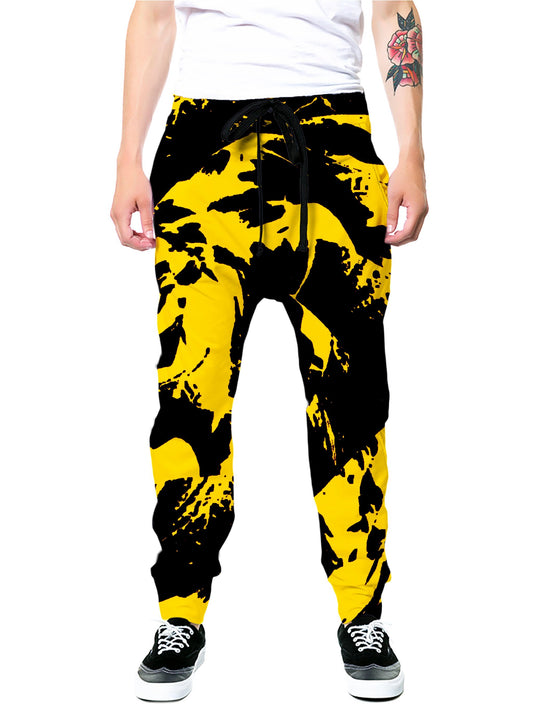 Big Tex Funkadelic Black and Yellow Paint Splatter Joggers