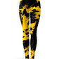 Big Tex Funkadelic Black and Yellow Paint Splatter Leggings
