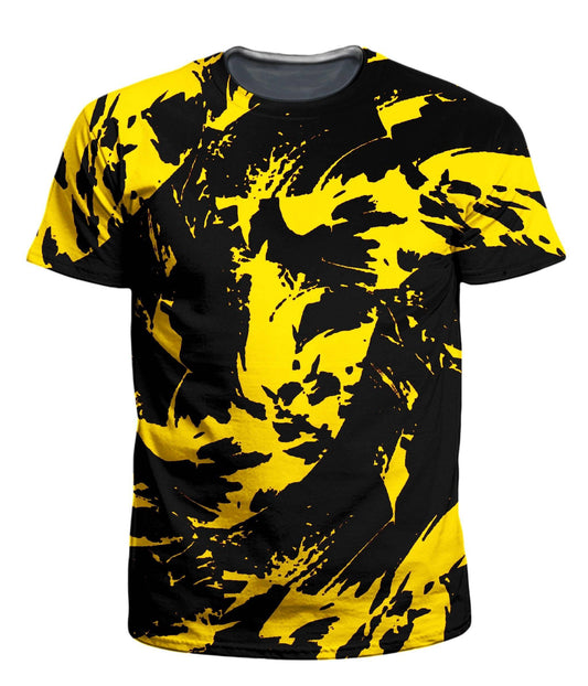 Black and Yellow Paint Splatter Men's T-Shirt, Big Tex Funkadelic, | iEDM