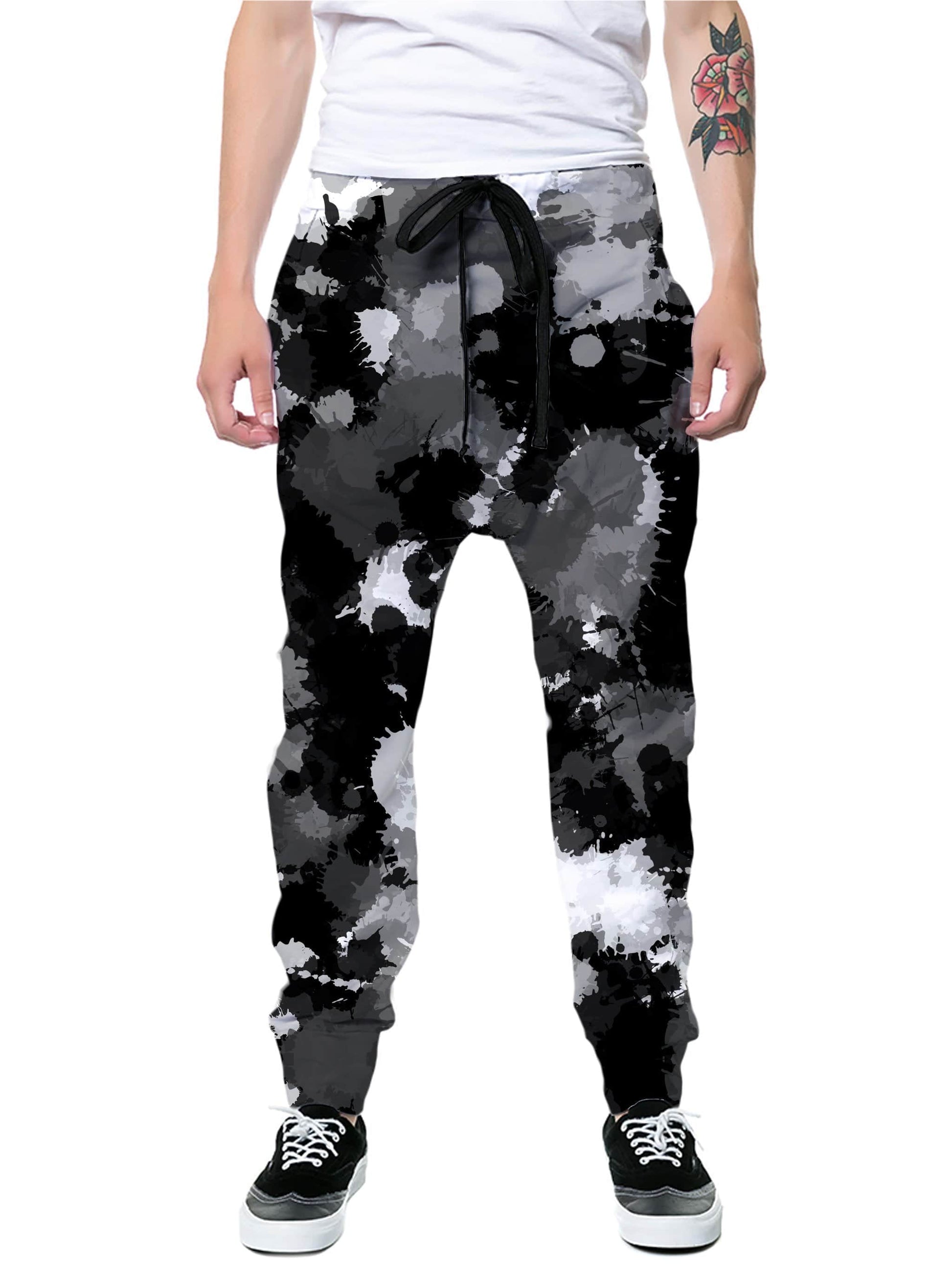 Black White and Grey Paint Splatter Joggers – iEDM