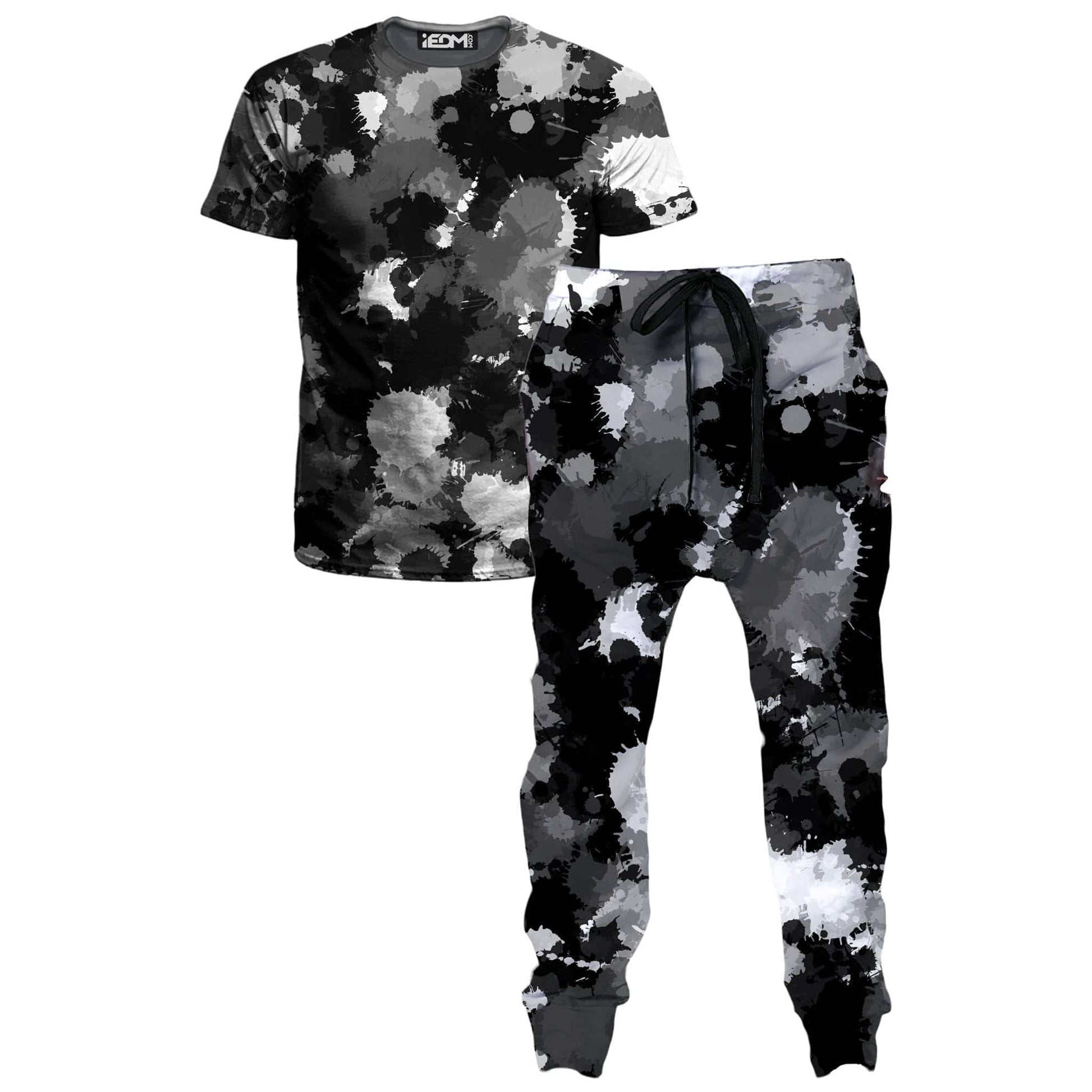 Black White and Grey Paint Splatter T-Shirt and Joggers Combo, Big Tex Funkadelic, | iEDM