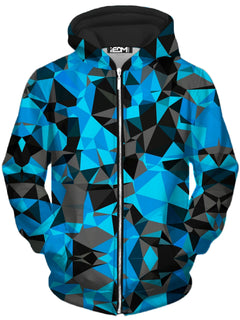 Big Tex Funkadelic - Blue and Black Geo Unisex Zip-Up Hoodie