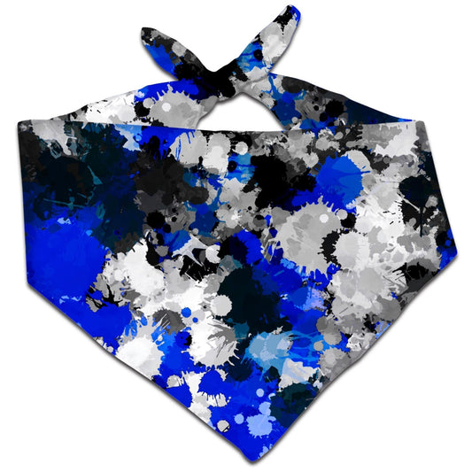 Blue and Grey Paint Splatter Bandana, Big Tex Funkadelic, | iEDM