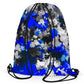 Blue and Grey Paint Splatter Drawstring Bag, Big Tex Funkadelic, | iEDM