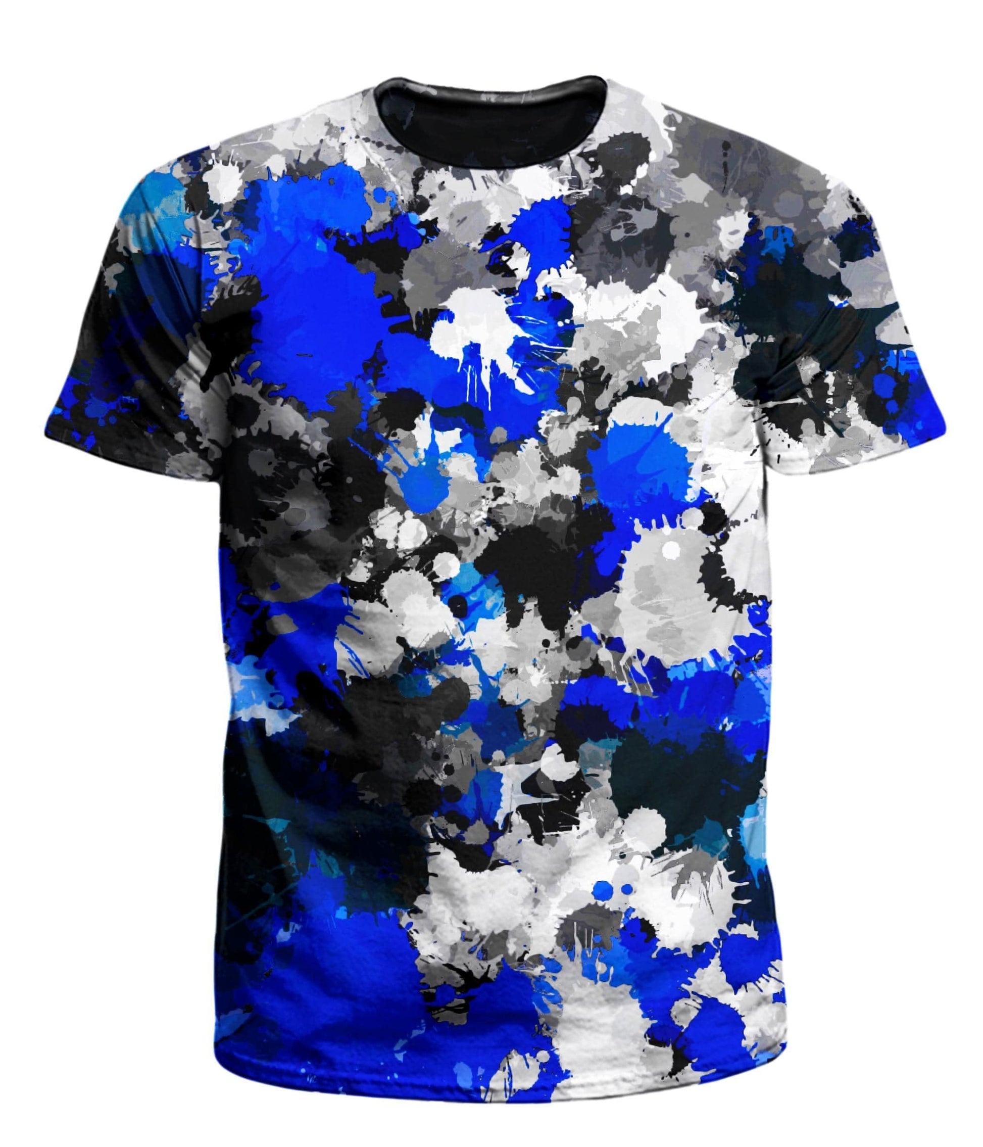 Blue and Grey Paint Splatter Men's T-Shirt – iEDM