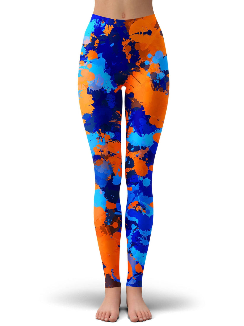 Blue and Orange Paint Splatter 2 Leggings – iEDM