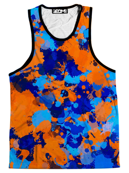 Blue and Orange Paint Splatter 2 Men's Tank, Big Tex Funkadelic, | iEDM