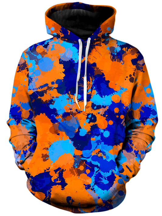 Blue and Orange Paint Splatter 2 Unisex Hoodie, Big Tex Funkadelic, | iEDM