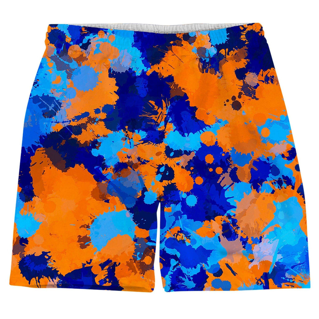 Blue And Orange Paint Splatter 2 T-Shirt and Shorts Combo, Big Tex Funkadelic, | iEDM
