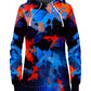 Blue and Orange Paint Splatter Hoodie Dress, Big Tex Funkadelic, | iEDM