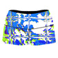 Blue Rave Glitch High-Waisted Women's Shorts, Big Tex Funkadelic, | iEDM