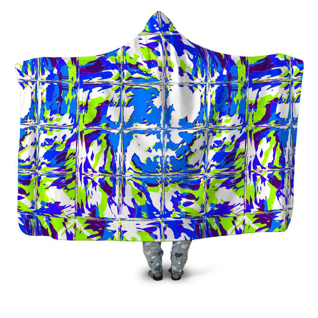 Blue Rave Glitch Hooded Blanket, Big Tex Funkadelic, | iEDM