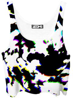 Big Tex Funkadelic - Cow Hide Print Rave Drip Crop Top
