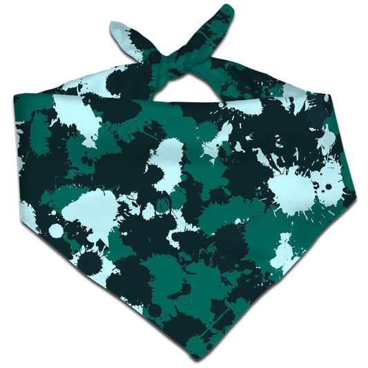 Emerald Teal Paint Splatter Bandana, Big Tex Funkadelic, | iEDM