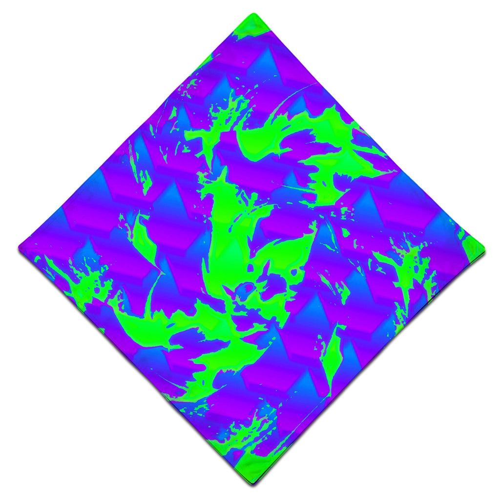 Green and Purple Hypno Splatter Bandana, Big Tex Funkadelic, | iEDM