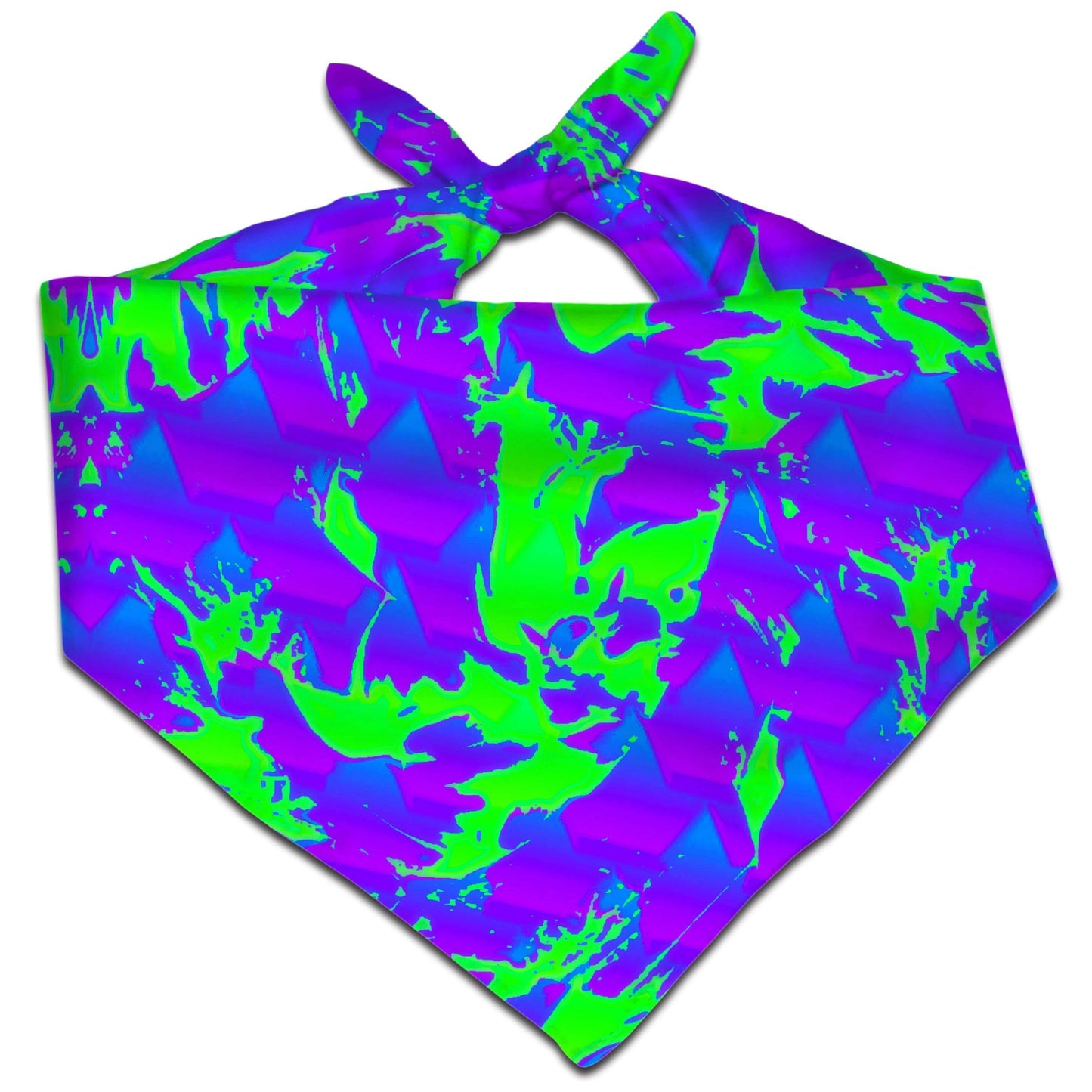 Green and Purple Hypno Splatter Bandana, Big Tex Funkadelic, | iEDM