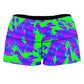 Green and Purple Hypno Splatter High-Waisted Women's Shorts, Big Tex Funkadelic, | iEDM