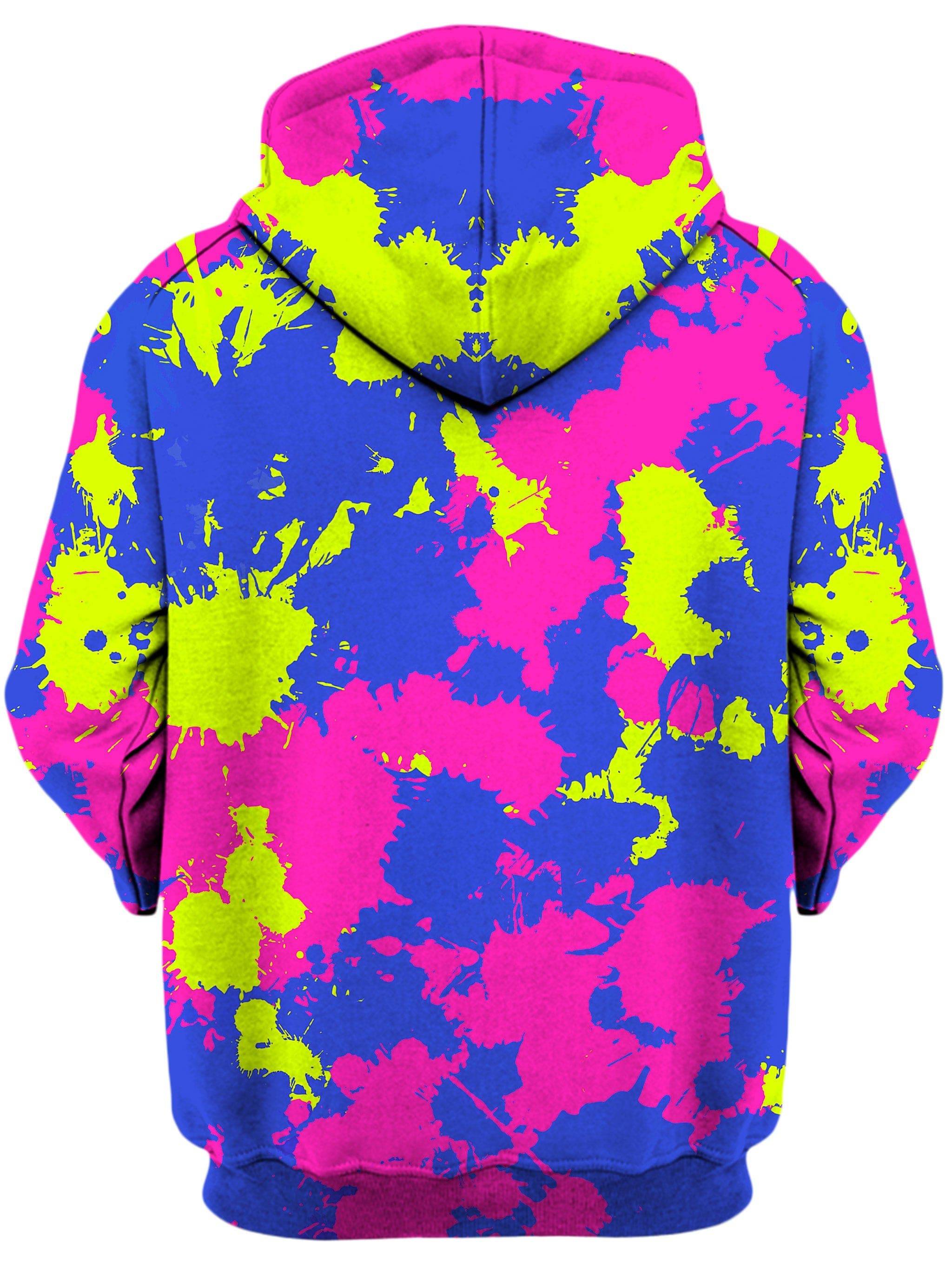 Neon Pink Purple Paint Splatter Unisex Hoodie