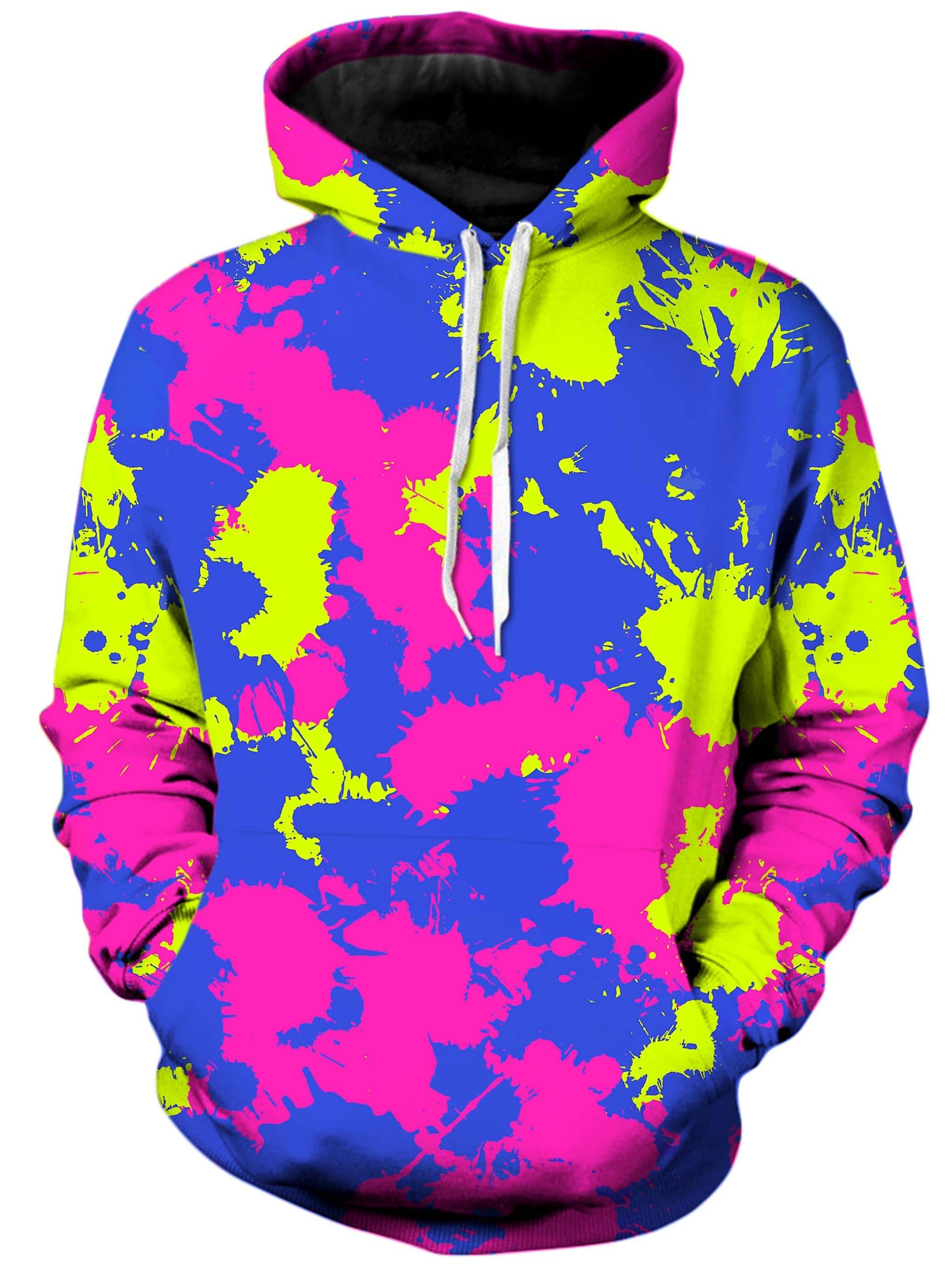 Neon Pink Purple Paint Splatter Unisex Hoodie – iEDM