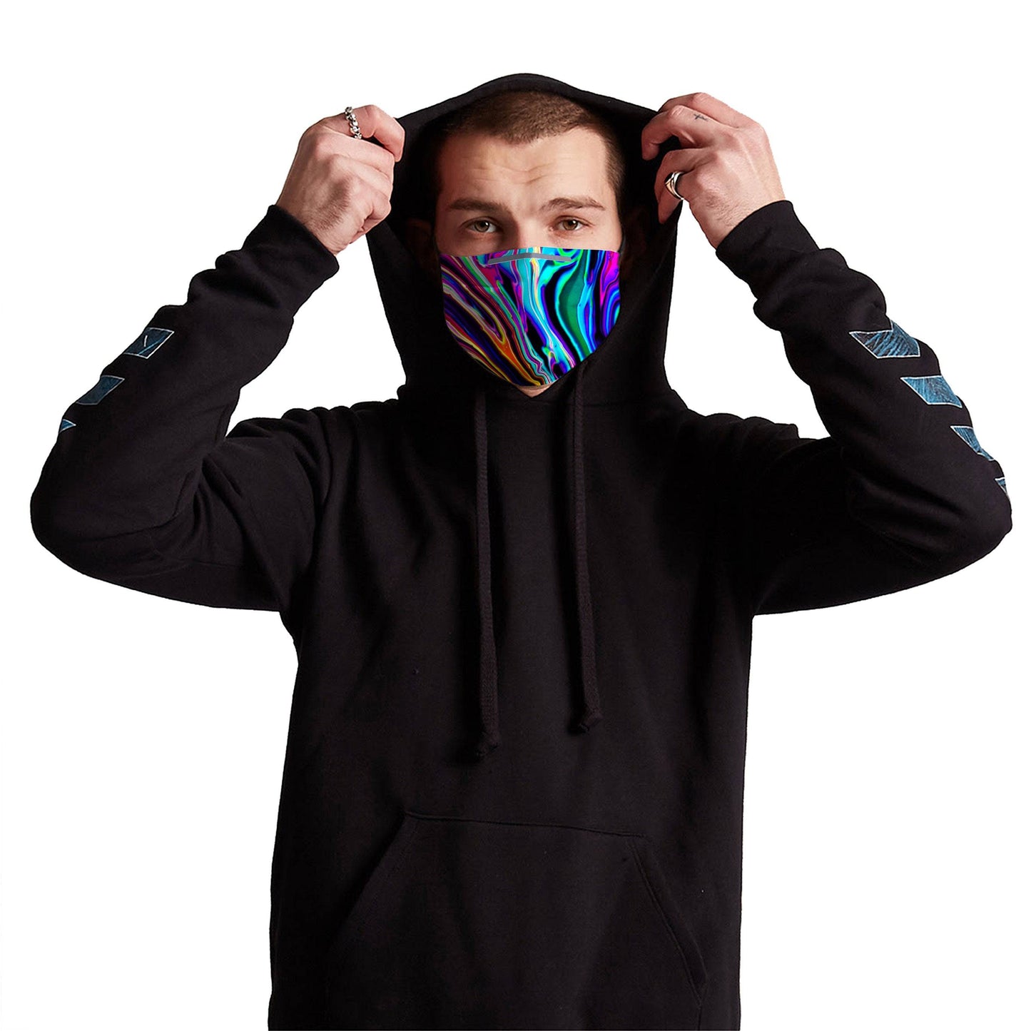 Neon Rift Face Mask With (4) PM 2.5 Carbon Inserts, Psychedelic Pourhouse, | iEDM